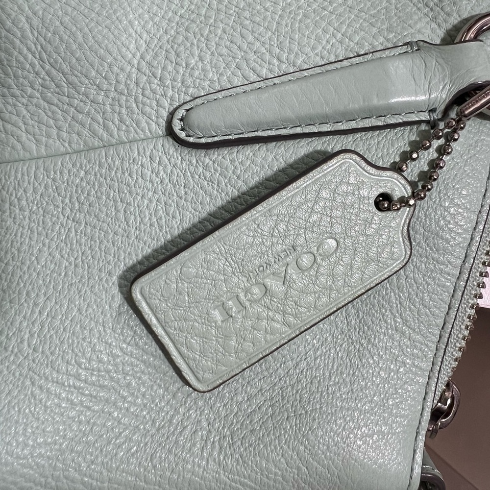 Coach Aqua Blue Leather F28993 Kelsey Satchel Handbag - Picture 5 of 5